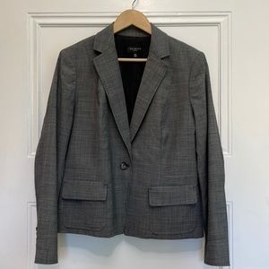 Talbots Jacket All-Season Wool 1-Button Front Peplum Dark Gray 16P Petites